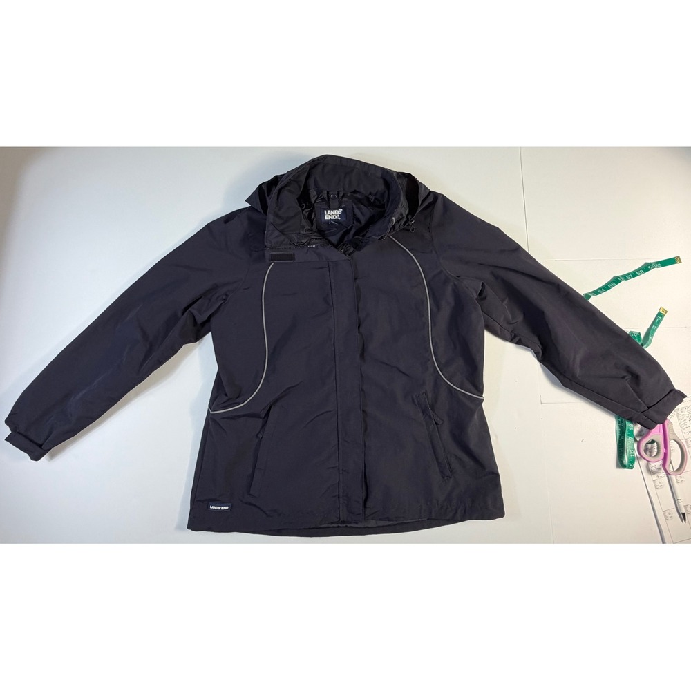 Lands' End Women L 14-16 Squall 3-in-1 Waterproof Rain Jacket Shell Only